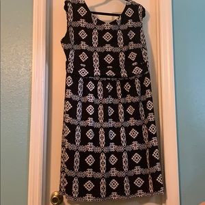 INC black and white dress.